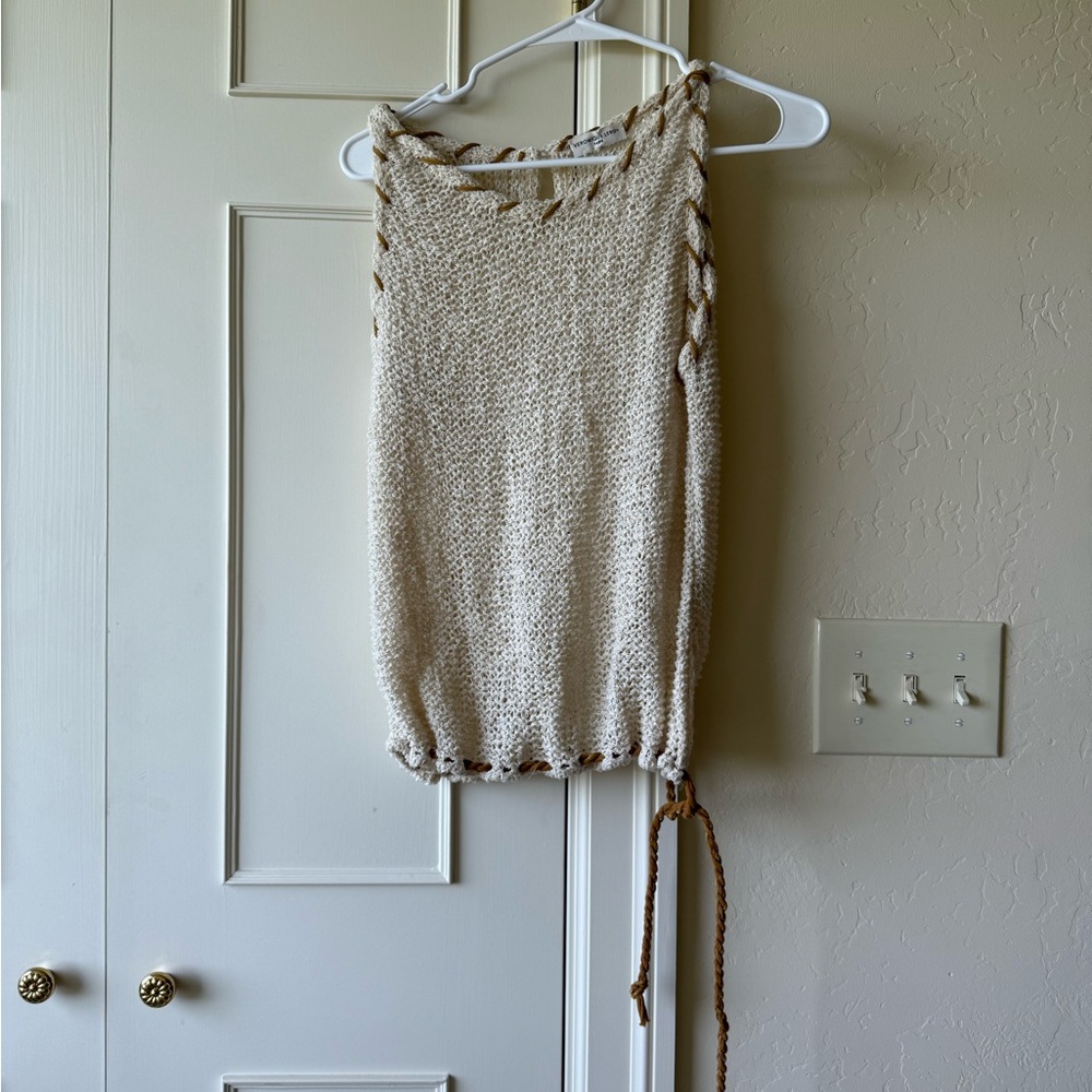 VERONIQUE LEROY SLEEVELESS KNITTED TOP - OFF WHITE SIZE M - Picture 6 of 12